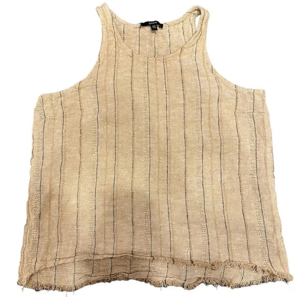 Drew Beige Striped Textured Sleeveless Tank Top Size XS - Picture 1 of 2